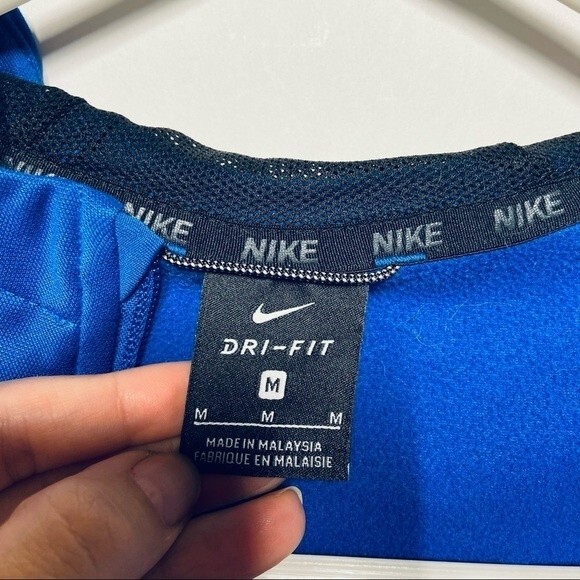Nike Hooded Full Zip Dry Fit Sweatshirt in Blue M - Picture 8 of 10